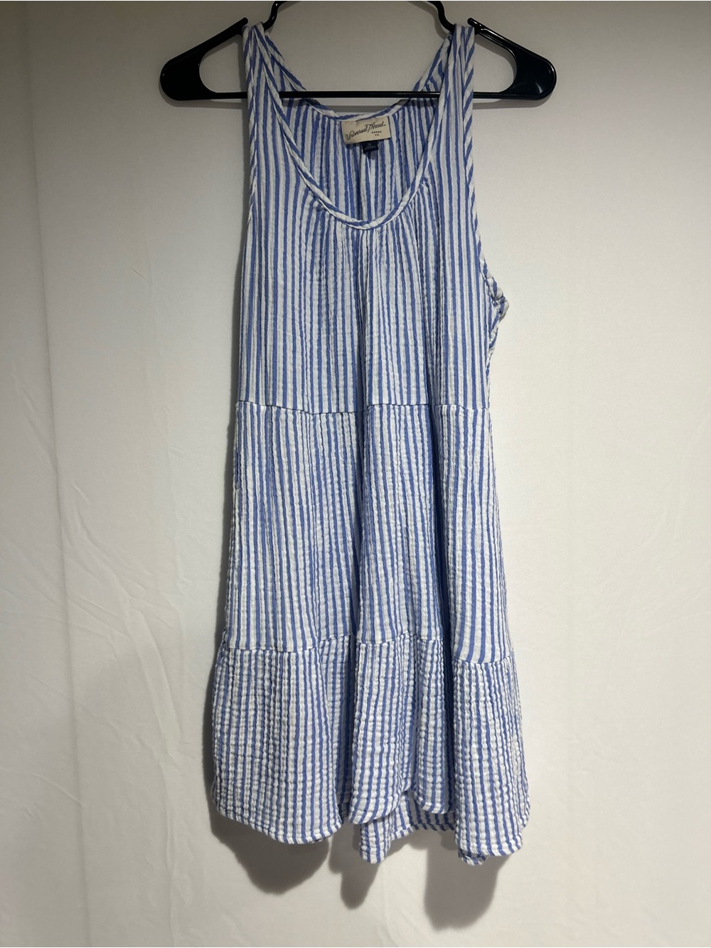Universal Thread Blue and White Striped Tiered Sundress